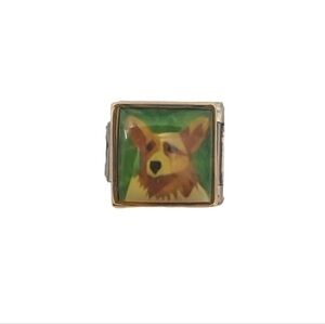 Italian Charmlink for Italian Charm Bracelet Welsh Corgi Dog‎ 9mm